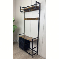 Versatile 5-In-1 Entryway Bench With Shoe Storage, Movable Drawers, Shelves, Garment Racks, And 23 Hooks For Organized Hallway Solutions