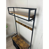 Versatile 5-In-1 Entryway Bench With Shoe Storage, Movable Drawers, Shelves, Garment Racks, And 23 Hooks For Organized Hallway Solutions