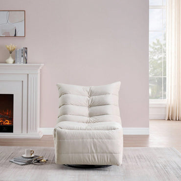 Modern Rotatable Lounge Chair With Side Pocket For Small Spaces - Upholstered Reading Chair For Leisure And Comfort