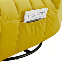 Modern Rotatable Lounge Chair With Side Pocket For Small Spaces - Upholstered Reading Chair For Leisure And Comfort