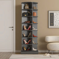 360 Degree Rotating Shoe Cabinet With 7 Layers Holds Up To 28 Pairs Of Shoes