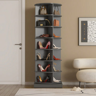 360 Degree Rotating Shoe Cabinet With 7 Layers Holds Up To 28 Pairs Of Shoes