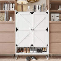 6-Tier Wooden Shoe Storage Organizer With Adjustable Shelves For Entryway Hallway Closet Living Room