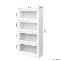 Contemporary Floor-To-Ceiling Office Storage Cabinet With Glass Doors Dustproof Bookshelf For Wall Space