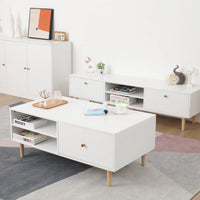 Stylish Two Drawer Coffee Table For Living Room Storage And Decor