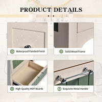 24 Inch Bathroom Vanity With Ceramic Sink And 2 Drawers, Stylish Wooden Cabinet For Modern Bathrooms