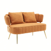 Modern Tufted Polyester Accent Sofa With Metal Frame For Living Room Bedroom Office Balcony