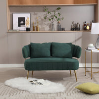 Modern Tufted Polyester Accent Sofa With Metal Frame For Living Room Bedroom Office Balcony