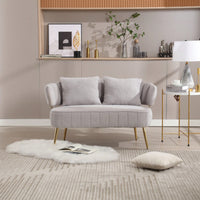 Modern Tufted Polyester Accent Sofa With Metal Frame For Living Room Bedroom Office Balcony