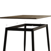 Stylish Modern Minimalist Wood Grain Dining Table With Black Metal Legs For 4-6 People Easy Assembly