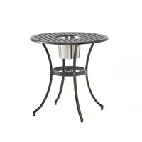 3-Piece Cast Bistro Set With Ice Bucket For Outdoor Dining And Entertaining