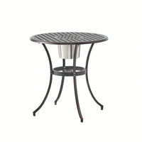 3-Piece Cast Bistro Set With Ice Bucket For Outdoor Dining And Entertaining