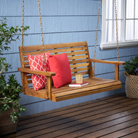 Elegant Outdoor Porch Swing With Comfortable Cushions And Durable Frame