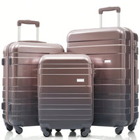 Lightweight Durable 3-Piece Hardshell Luggage Set With Spinner Wheels And TSA Lock 20'' 24'' 28'' Golden