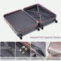 Lightweight Durable 3-Piece Hardshell Luggage Set With Spinner Wheels And TSA Lock 20'' 24'' 28'' Golden