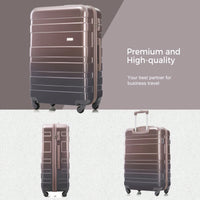Lightweight Durable 3-Piece Hardshell Luggage Set With Spinner Wheels And TSA Lock 20'' 24'' 28'' Golden
