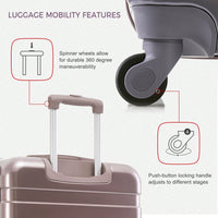Lightweight Durable 3-Piece Hardshell Luggage Set With Spinner Wheels And TSA Lock 20'' 24'' 28'' Golden