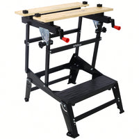 Heavy-Duty Portable Foldable Workbench With Adjustable Jaws And Vertical Clamping For DIY And Woodworking Projects, Supports 550 Pounds
