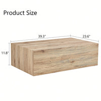 Light Wood Finish Modern MDF Coffee Table Stylish Durable Design 39.3x23.6x11.8 Inches