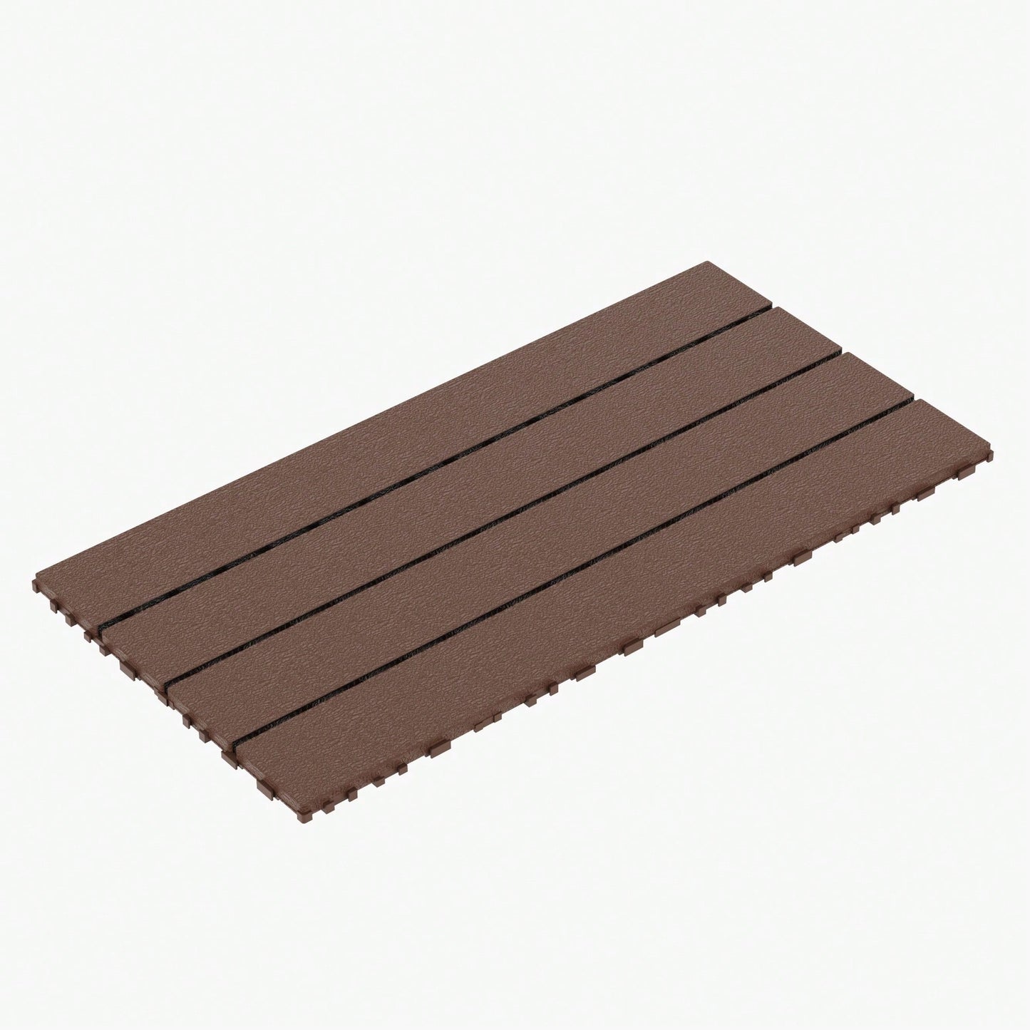 Interlocking Patio Deck Tiles For Easy DIY Installation - 24pcs Red Brown Outdoor Flooring For Porch Poolside Balcony Backyard