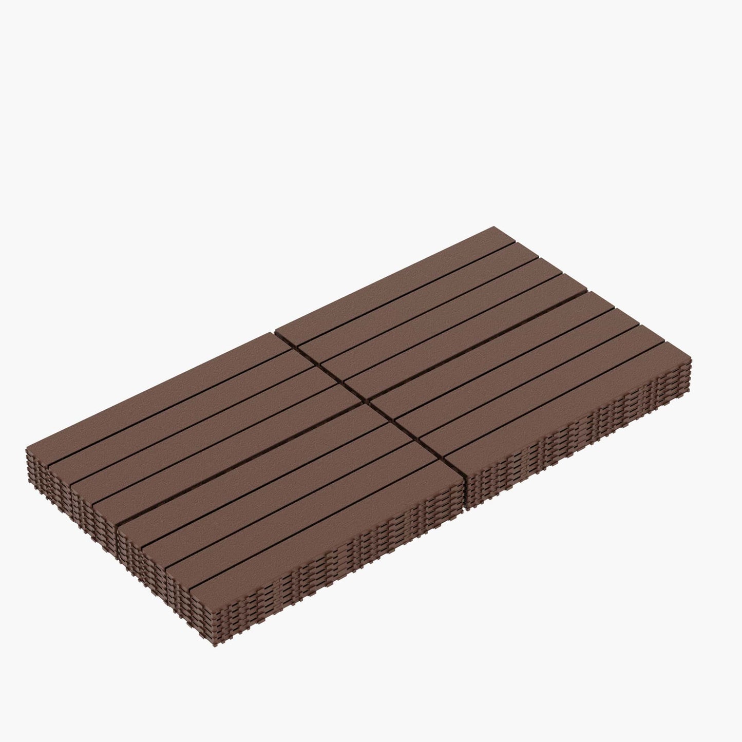 Interlocking Patio Deck Tiles For Easy DIY Installation - 24pcs Red Brown Outdoor Flooring For Porch Poolside Balcony Backyard