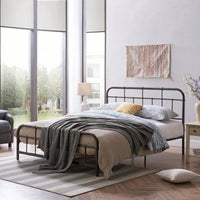 Stylish Queen Size Metal Bed Frame With Modern Design And Sturdy Support