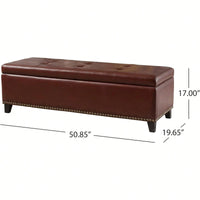 Luxurious Velvet Ottoman With Storage And Stylish Design For Living Room Or Bedroom