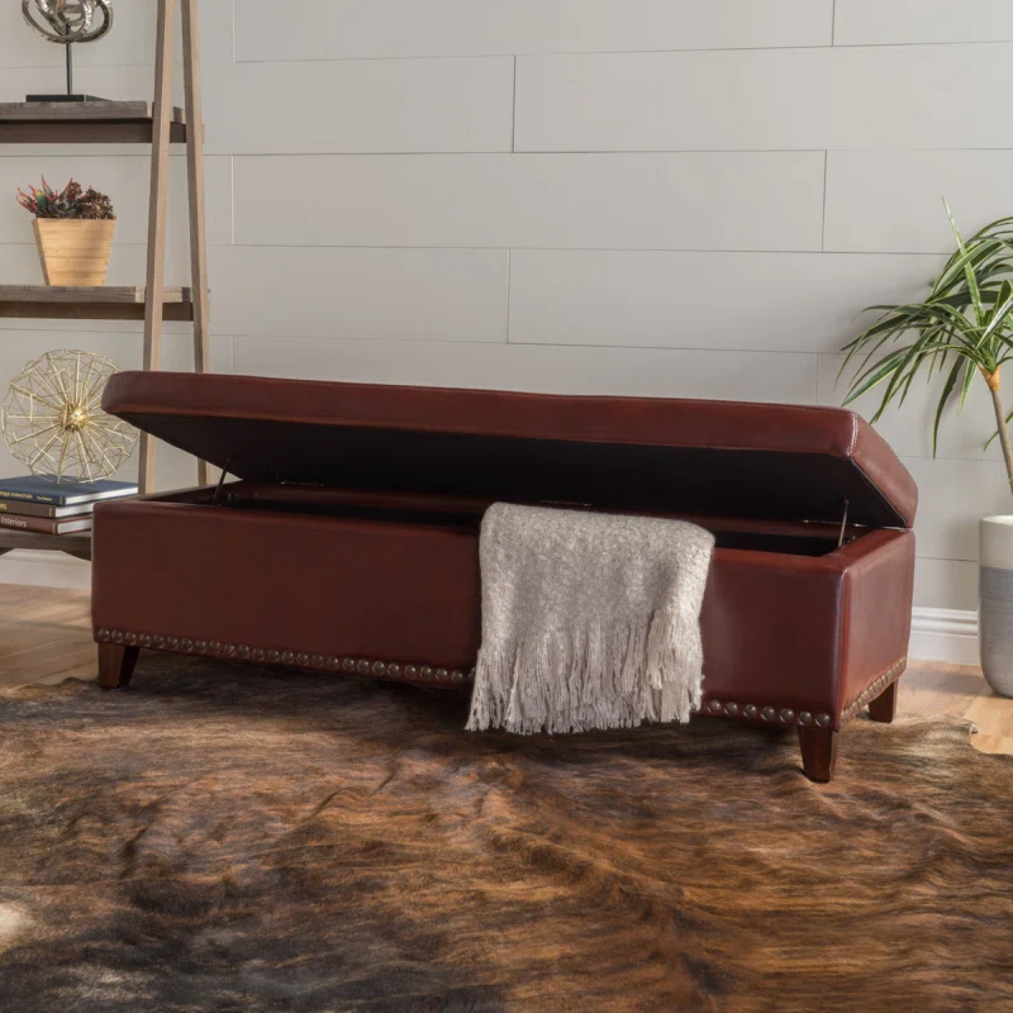 Luxurious Velvet Ottoman With Storage And Stylish Design For Living Room Or Bedroom