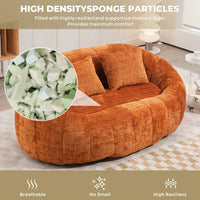 Durable High Back Bean Bag Sofa For Adults And Kids Comfortable Lounger Indoor Outdoor Accent Floor Chair Beige Chenille