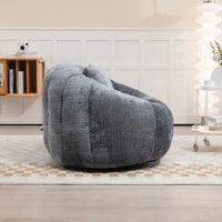 Durable High Back Bean Bag Sofa For Adults And Kids Comfortable Lounger Indoor Outdoor Accent Floor Chair Beige Chenille