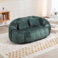 Durable High Back Bean Bag Sofa For Adults And Kids Comfortable Lounger Indoor Outdoor Accent Floor Chair Beige Chenille