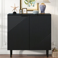 Modern Minimalist Side Cabinet With Adjustable Shelves And Geometric Door Design For Stylish Home Storage