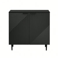 Modern Minimalist Side Cabinet With Adjustable Shelves And Geometric Door Design For Stylish Home Storage