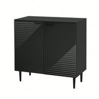 Modern Minimalist Side Cabinet With Adjustable Shelves And Geometric Door Design For Stylish Home Storage