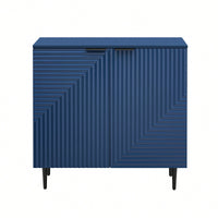 Modern Minimalist Side Cabinet With Adjustable Shelves And Geometric Door Design For Stylish Home Storage