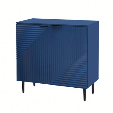 Modern Minimalist Side Cabinet With Adjustable Shelves And Geometric Door Design For Stylish Home Storage