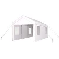 Heavy Duty Portable Carport Canopy 12x20 With Roll-Up Doors And Ventilated Windows For Car Truck Boat And Garden Tools Grey