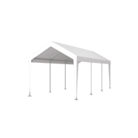 Heavy Duty Portable Carport Canopy 12x20 With Roll-Up Doors And Ventilated Windows For Car Truck Boat And Garden Tools Grey