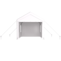 Heavy Duty Portable Carport Canopy 12x20 With Roll-Up Doors And Ventilated Windows For Car Truck Boat And Garden Tools Grey