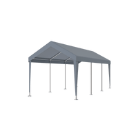 Heavy Duty Portable Carport Canopy 12x20 With Roll-Up Doors And Ventilated Windows For Car Truck Boat And Garden Tools Grey