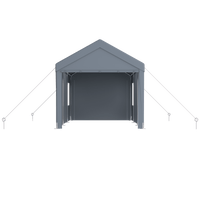 Heavy Duty Portable Carport Canopy 12x20 With Roll-Up Doors And Ventilated Windows For Car Truck Boat And Garden Tools Grey