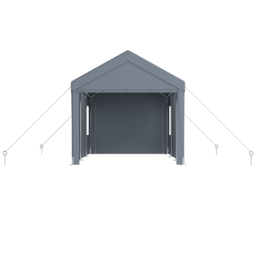 Heavy Duty Portable Carport Canopy 12x20 With Roll-Up Doors And Ventilated Windows For Car Truck Boat And Garden Tools Grey