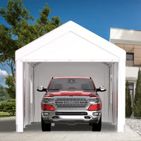 Heavy Duty Portable Carport Canopy 10x20 With Roll-Up Doors And Ventilated Windows For Cars Trucks Boats And Garden Tools Grey