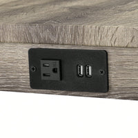 Industrial 4 Piece Bar Table Set With Power Outlet For Dining Room Living Room Game Room