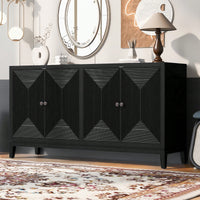 Sleek Vertical Line Design Storage Cabinet Sideboard Buffet For Study Entrance And Living Room