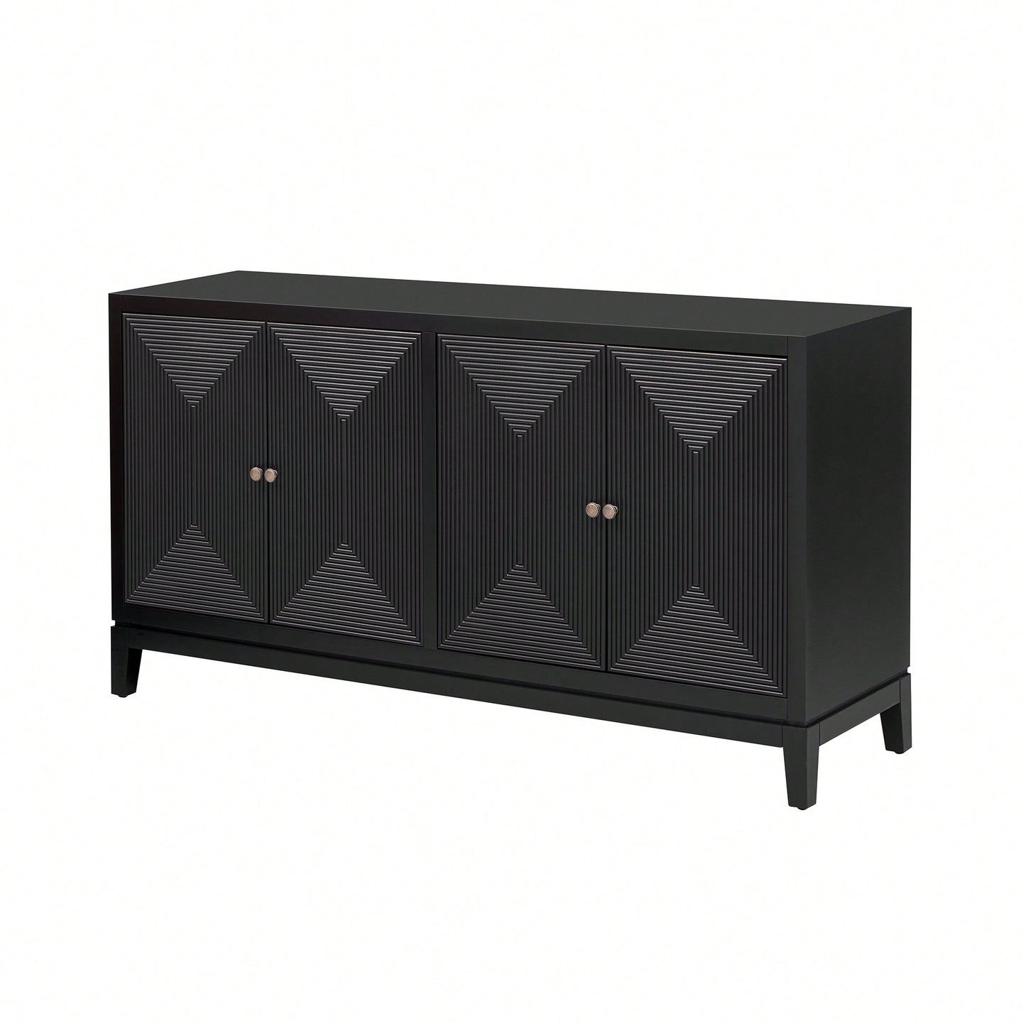 Sleek Vertical Line Design Storage Cabinet Sideboard Buffet For Study Entrance And Living Room