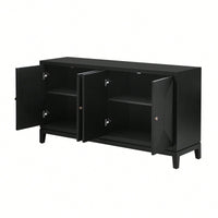 Sleek Vertical Line Design Storage Cabinet Sideboard Buffet For Study Entrance And Living Room