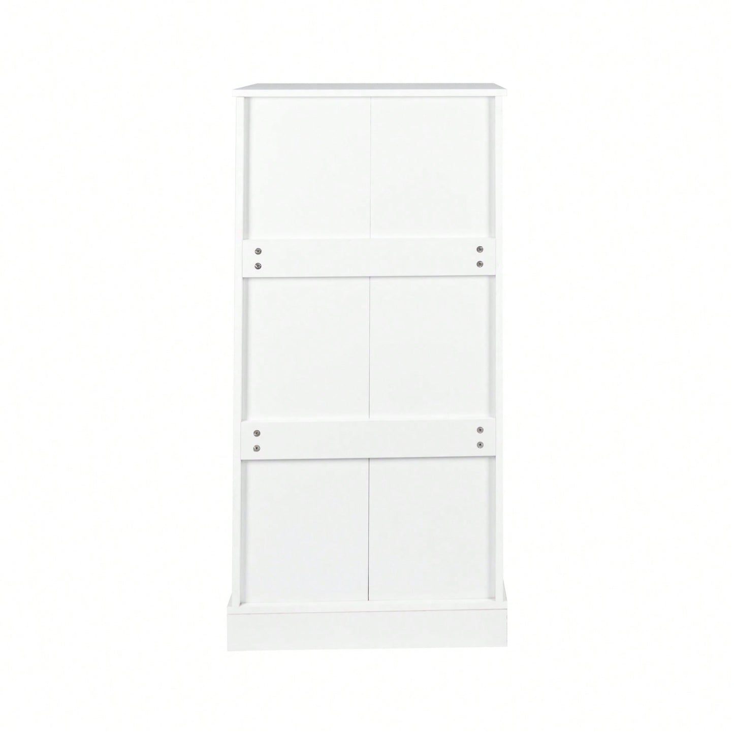 Versatile Freestanding Kitchen Storage Cabinet With Adjustable Shelves And Doors For Dining Room Or Living Room Use In White