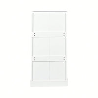 Versatile Freestanding Kitchen Storage Cabinet With Adjustable Shelves And Doors For Dining Room Or Living Room Use In White