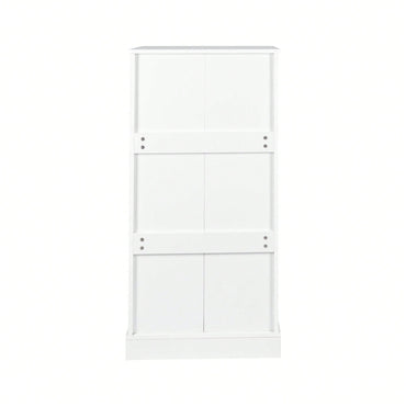 Versatile Freestanding Kitchen Storage Cabinet With Adjustable Shelves And Doors For Dining Room Or Living Room Use In White